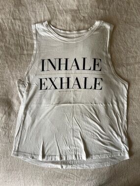 Spiritual Gangster White 'INHALE EXHALE' Graphic Tank